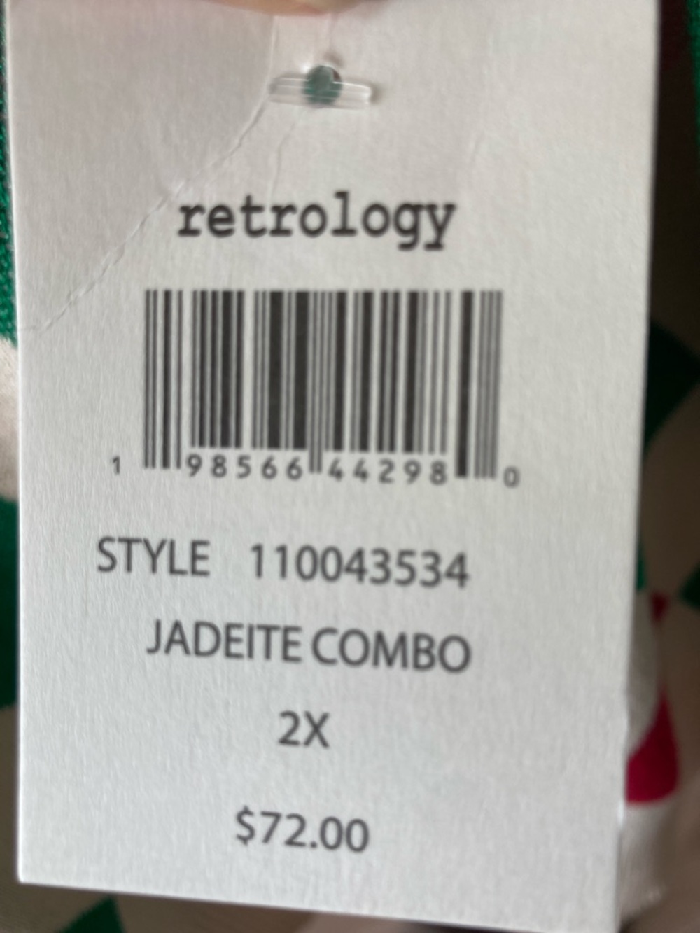 Retrology turtleneck geometric diamond print lightweight sweater 2X - Picture 9 of 16